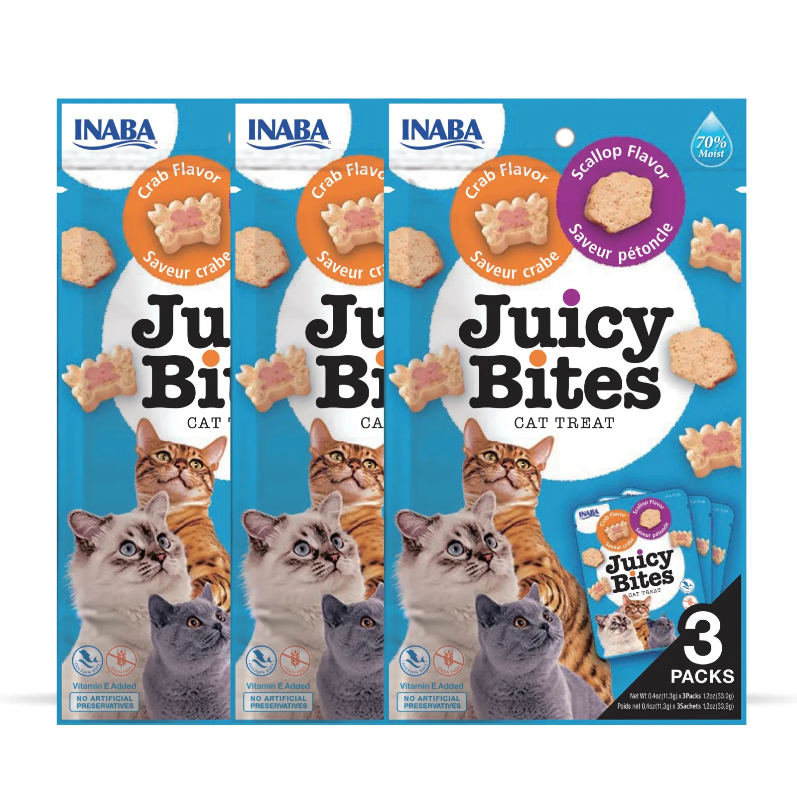 INABA Juicy Bites Scallop and Crab Flavoured Cat Treats - Image 2