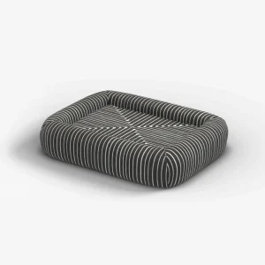 Inkdrop Charcoal Woven Bolster Pet Bed by Jonathan Adler | Pet Bed Cover + Insert | Small | Ruggable
