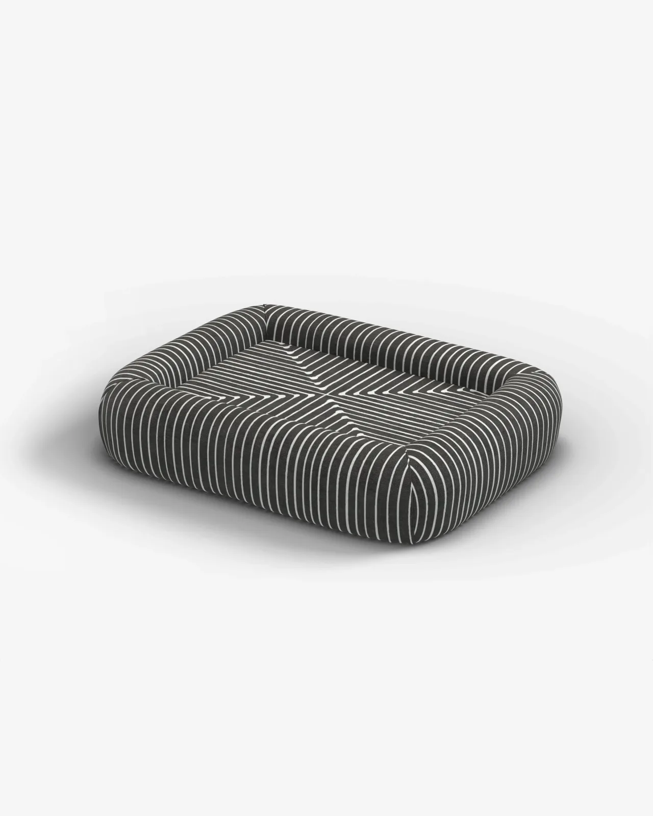 Inkdrop Charcoal Woven Bolster Pet Bed by Jonathan Adler | Pet Bed Cover + Insert | Small | Ruggable