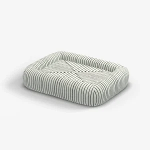Inkdrop Ivory Woven Bolster Pet Bed by Jonathan Adler | Pet Bed Cover + Insert | Small | Ruggable