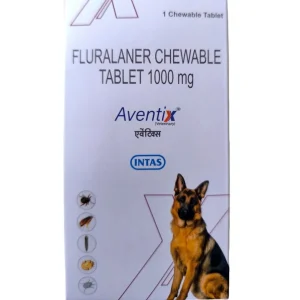 Intas Aventix 1000mg (Fluralaner) Chewable Tick & Flea Tablets for Dogs Between 20 to 40kg
