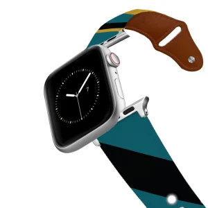 Jacksonville Football Color Block Team Spirit Leather Apple Watch Band