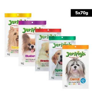 JerHigh 5 Flavour Real Stick Dog Treat Combo