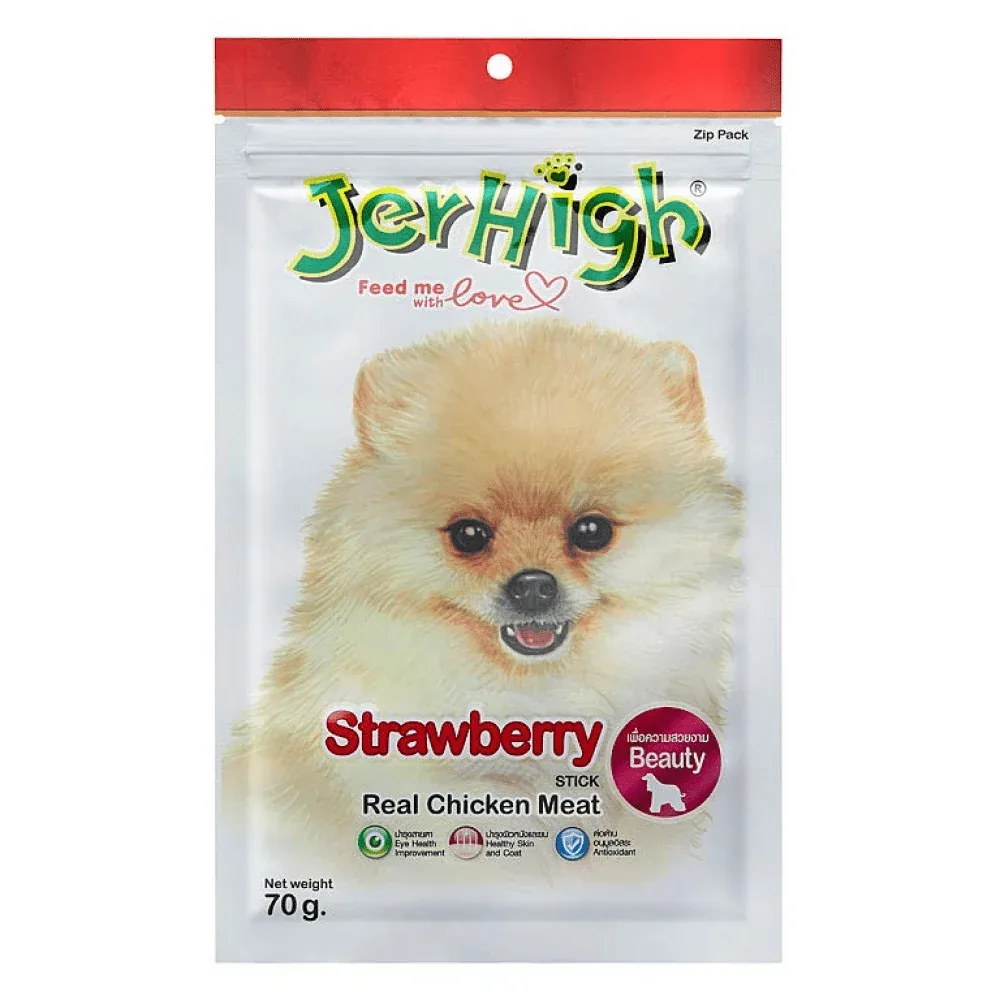 JerHigh Chicken Strawberry and Chicken Carrot Dog Treats Combo - Image 2