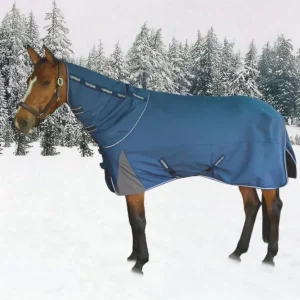 JPC Equestrian Horse Turnout Blanket - TuffRider Optimum 1680D Heavy Weight 360 g Detachable Neck Winter Blanket, Ensign blue