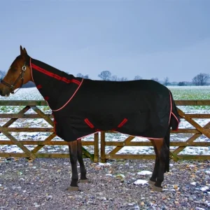 JPC Equestrian Horse Turnout Blanket - TuffRider Optimum 1680D Medium Weight 220 g Detachable Neck Winter Blanket, Black