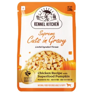 Kennel Kitchen Supreme Cuts in Gravy Chicken Recipe with Pumpkin Puppy & Adult Dog Wet Food (All Life Stage)