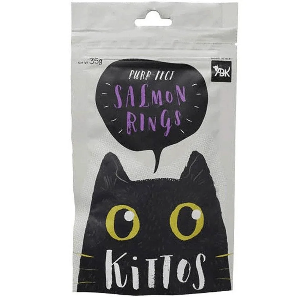 Kittos Purr Fect Tuna Jerky Strips and Salmon Rings Cat Treats Combo - Image 2
