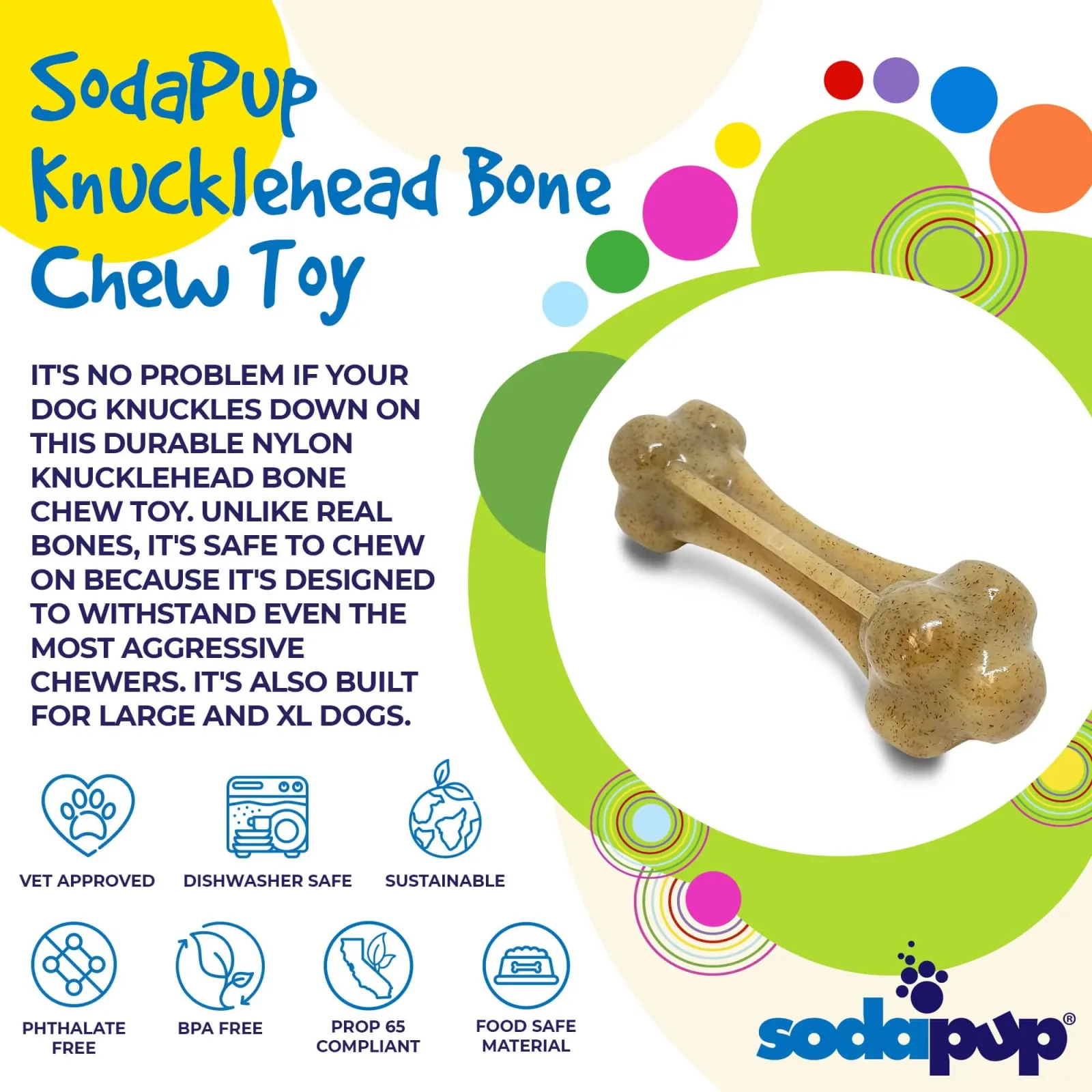 Knuckle Bone Nylon Dog Chew Toy for Aggressive Chewers - Image 2