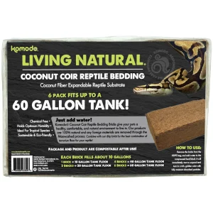 Komodo Living Natural Coconut Coir Reptile Bedding Brick 6 pk
