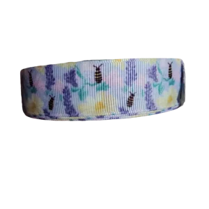 Lavender Bees Nylon Dog Collar