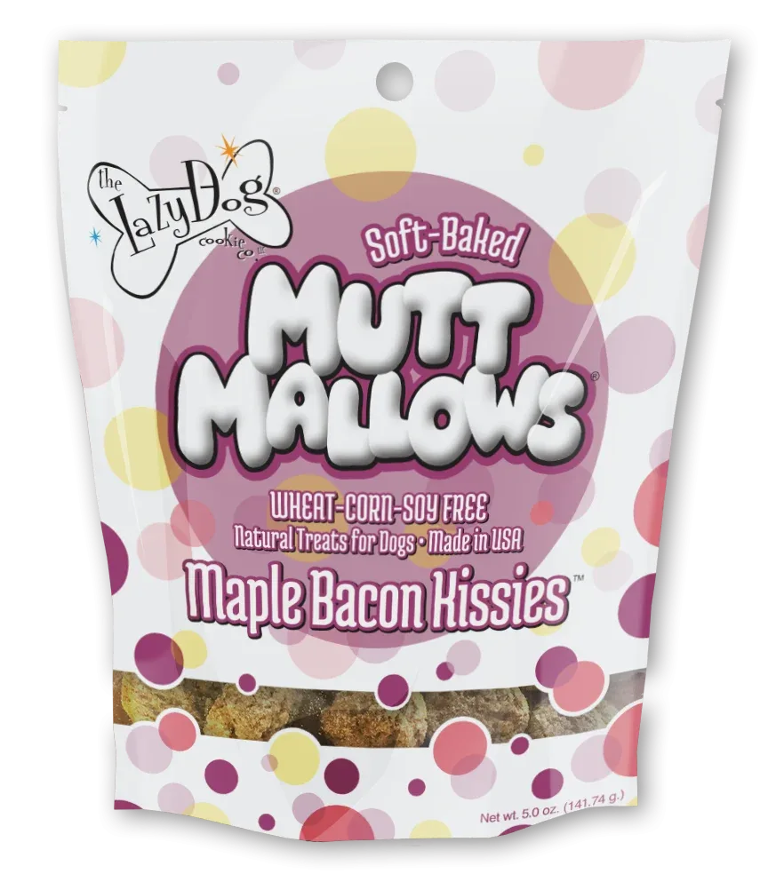 Lazy Dog Mutt Mallows Maple Bacon Kissies Dog Treat 5oz