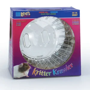 Lee's Aquarium & Pet Products Kritter Krawler Clear View-Thru Running Ball, Clear, Standard