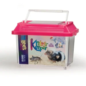 Lee's Aquarium & Pet Products Rectangle Kritter Keeper with Lid Label Assorted, 1.69 qt, Mini