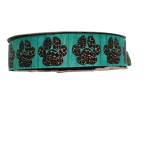 Leopard Print Paws Nylon Dog Collar