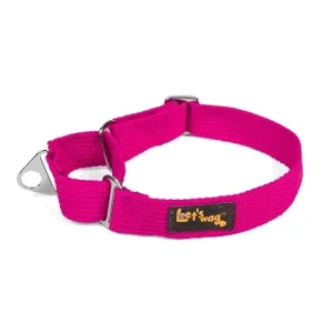 Let's Wag Martingale Fabric Collar for Dogs (Pink)