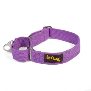 Let's Wag Martingale Fabric Collar for Dogs (Purple)