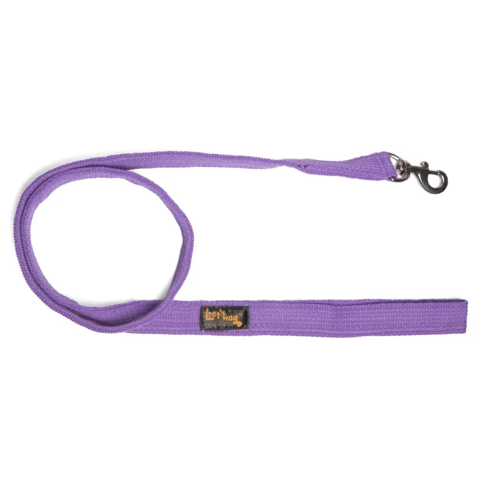 Let's Wag Single Handle Fabric Leash for Dogs (Purple)