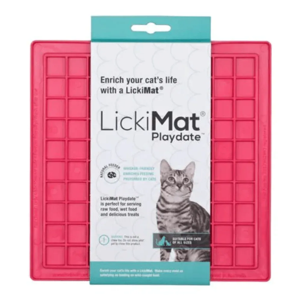 LickiMat Classic Playdate Slow Feeder for Cats and Dogs (Pink) - Image 2