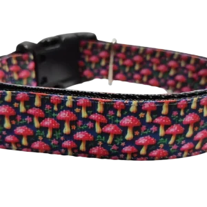 Little Mushrooms Nylon Dog Collar