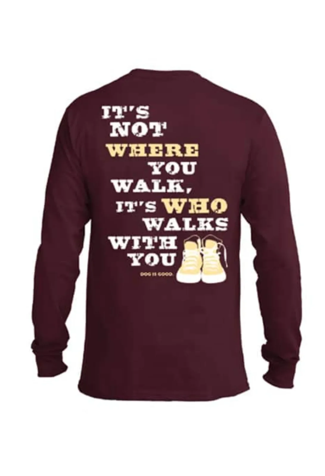 Long Sleeve T-shirt: Never Walk Alone (Maroon) - Image 2
