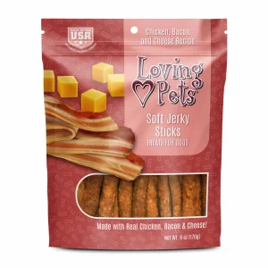 Loving Pets Soft Jerky Sticks Dog Treat Chicken, Bacon & Cheese 6 oz