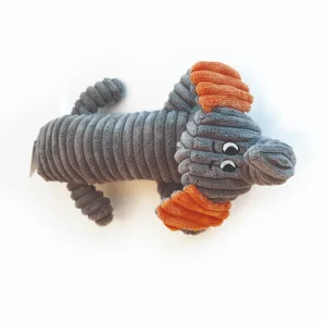 M Pets Bobby Plush Toy for Dogs (Gray/Orange)