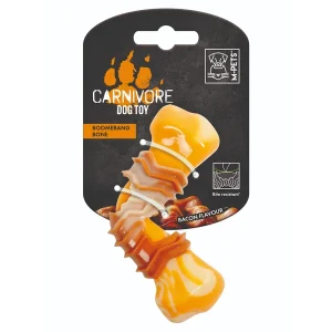 M Pets Carnivore Boomerang Bone Bacon Scented Chew Toy for Dogs (Yellow)
