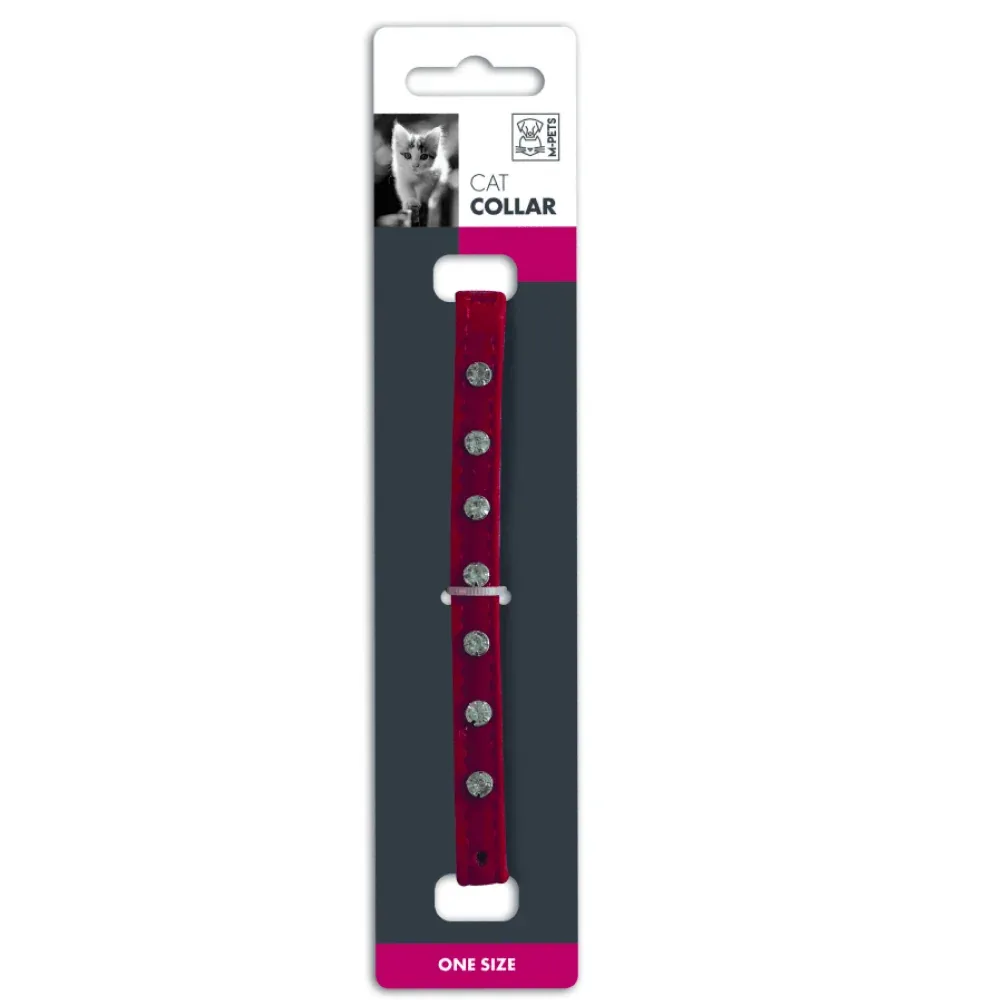 M Pets Diamond Collar for Cats (Red)