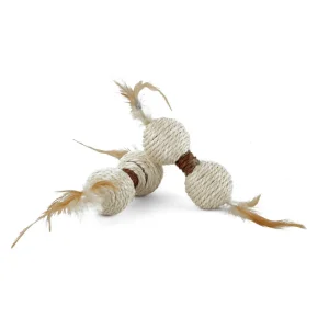 M Pets Natura Dumbbell Toy for Cats (White)