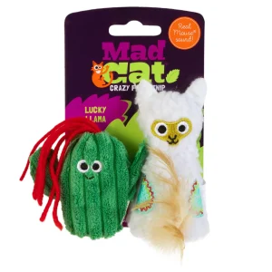 Mad Cat Lucky Llama w/Catnip & Silvervine Cat Toy 2 pk