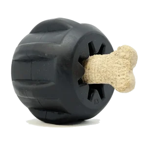 Magnum Black ID Gear Treat Pocket Durable Rubber Treat Holder and Chew Dog Toy