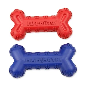 Mammoth Pet Products TireBiter Advanced Color Bone w/Treat Station Dog Toy Large, 7.25 in