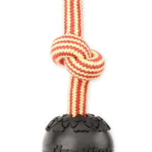 Mammoth Pet Products TireBiter Ball w/Rope Dog Toy 3-Knot Medium, 3 in