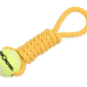 Mammoth Pet Products Twister Pull Tug w/Ball Dog Toy Yellow Medium, 12 in