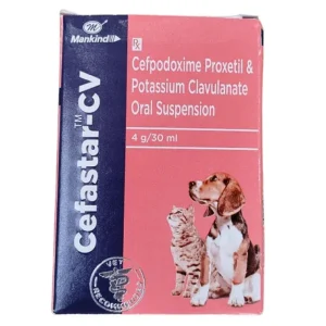 Mankind Cefastar CV Dry Syrup (Cefpodoxime Proxetil) Oral Suspension for Dogs and Cats