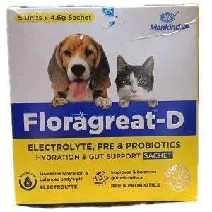 Mankind Floragreat D Probiotic & Electrolyte Supplements for Dogs and Cats