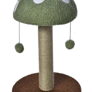 Max & Marlow Mushroom Cat Post w/ Toy Green