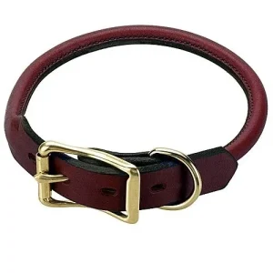 Mendota Rolled Leather Dog Collar