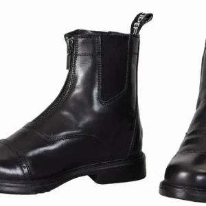 Men's Paddock Boots - TuffRider Baroque Front Zip Leather Riding Boots with Metal Zipper