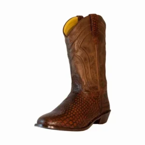 Men's Wide Round Toe Western Boots - Alligator Print Cowboy Boots with Durable Rubber Outsole - TuffRider Hayden