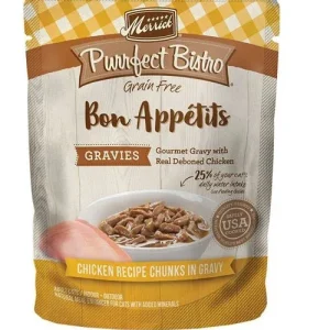 Merrick Purrfect Bistro Grain-Free Gravies Chicken Wet Cat Food, 3 oz each, Case of 24