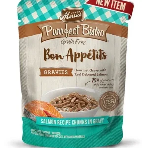 Merrick Purrfect Bistro Grain-Free Gravies Salmon Wet Cat Food, 3 oz each, Case of 24