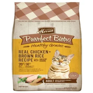 Merrick Purrfect Bistro Healthy Grains Real Chicken and Brown Rice Dry Cat Food, 12 lb Bag