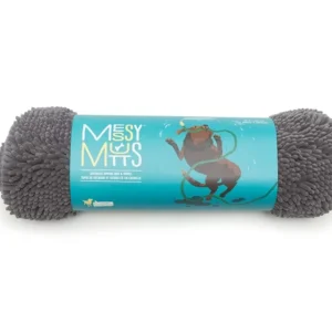 Messy Mutts Dog Drying Mat and Towel Cool Grey Small