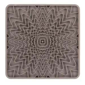 Messy Mutts Dog Framed Silicone Interactive Licking Mat, 10 in x 10 in Grey