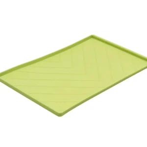 Messy Mutts Dog Silicone Mat Metal Rods Green Medium