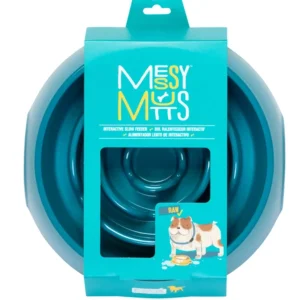 Messy Mutts Dog Slow-Feeder, Blue 3 Cups
