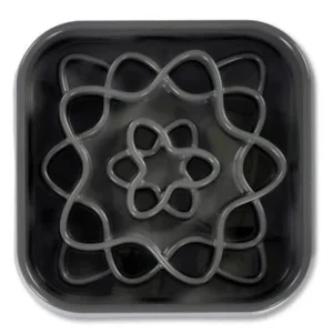 Messy Mutts Dog Slow-Feeder Square Grey 8 Cup