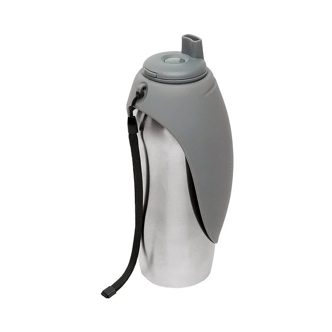 Messy Mutts Dog Travel Water Bottle Bowl Grey - Image 2